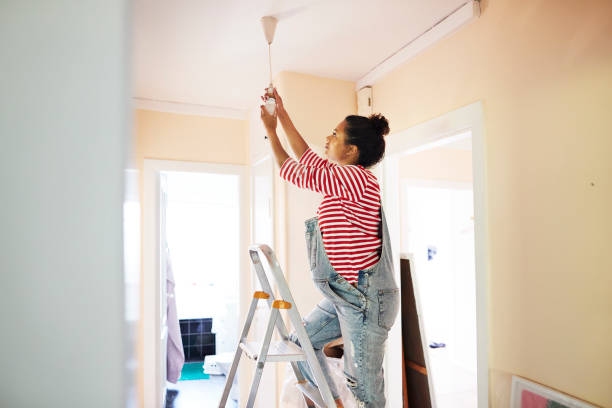 pregnant young woman renovating home - home decoration stock pictures, royalty-free photos & images