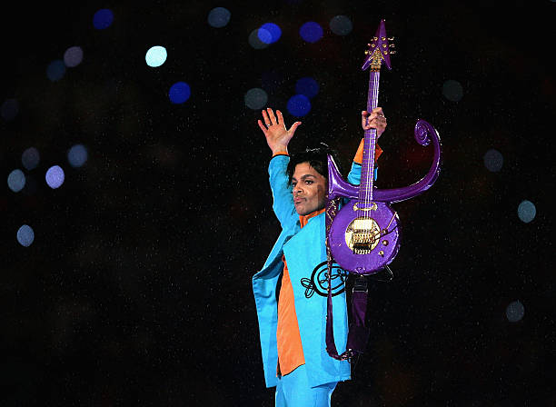 Prince performs during the "Pepsi Halftime Show" at Super Bowl XLI between the Indianapolis Colts and the Chicago Bears on February 4, 2007 at...