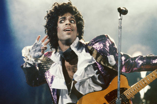 Prince performs in concert circa 1985 in Los Angeles, California.