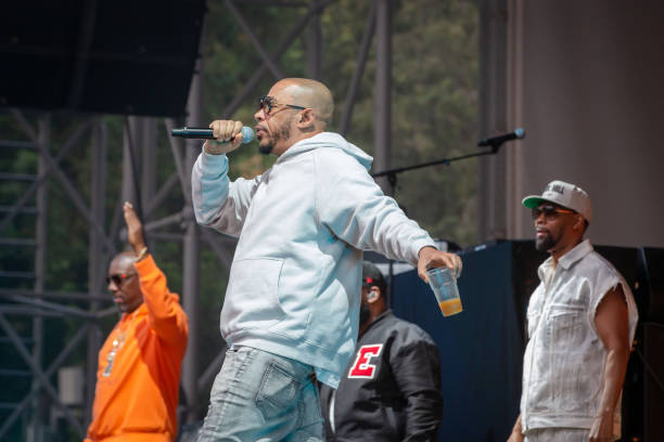Rapper Inspectah Deck, U-God and RZA of Wu-Tang Clan perform live on stage during a concert at the Parkbuehne Wuhlheide on June 5, 2023 in Berlin,...