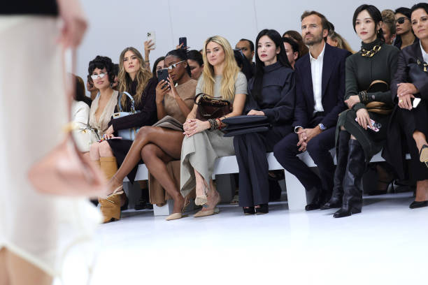 Raye, Zita d'Hauteville, Normani and Shailene Woodley, Song Hye-kyo, Pierre-Emmanuel Angeloglu and Tang Yan are seen front row at the Fendi fashion...