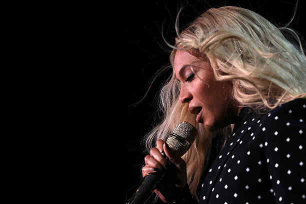 Recording artist Beyonce performs during a Get Out The Vote concert for Democratic presidential nominee Hillary Clinton at Wolstein Center on...