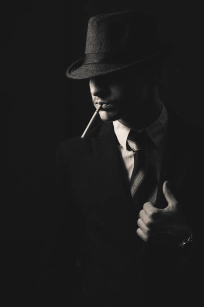 retro man in hat wears suit and tie - fashion stock pictures, royalty-free photos & images