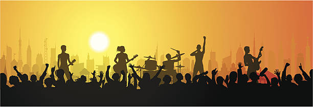 rock in the city - concert stock illustrations