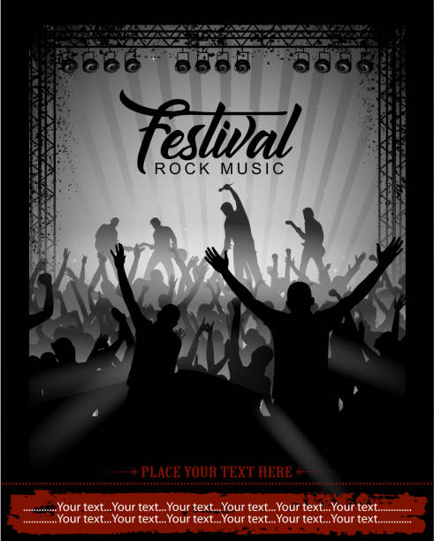 rock music festival - concert stock illustrations