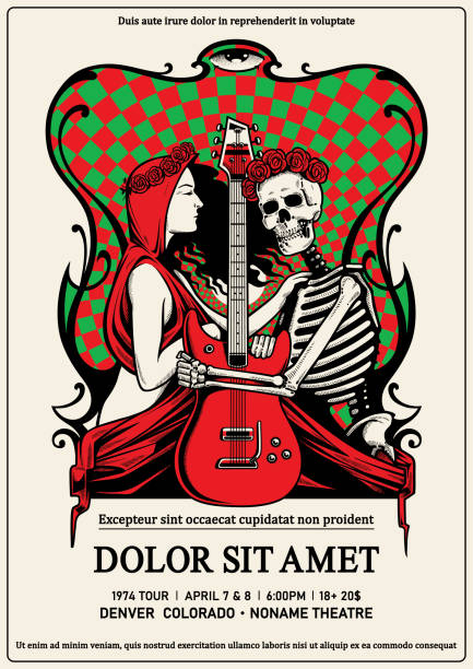 rock poster - concert stock illustrations