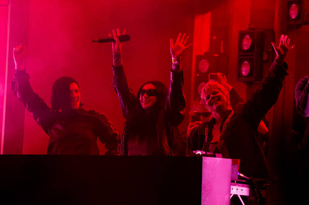 Romy, Charli XCX and Robyn perform during day three of Glastonbury Festival 2024 at Worthy Farm, Pilton on June 28, 2024 in Glastonbury, England....