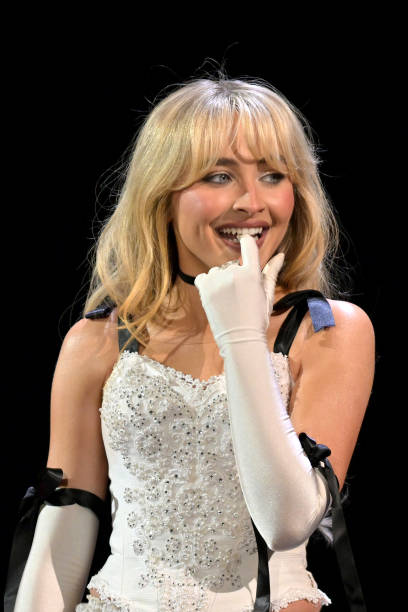 Sabrina Carpenter performs onstage during iHeartRadio Power 96.1's Jingle Ball 2023 at State Farm Arena on December 14, 2023 in Atlanta, Georgia.