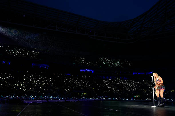 Sabrina Carpenter performs onstage prior to the "Taylor Swift | The Eras Tour" at Allianz Parque on November 24, 2023 in Sao Paulo, Brazil.
