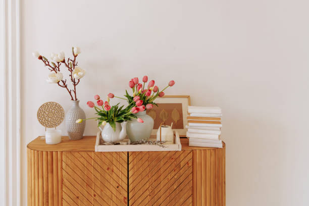 scandinavian style living room accessories - home decoration stock pictures, royalty-free photos & images