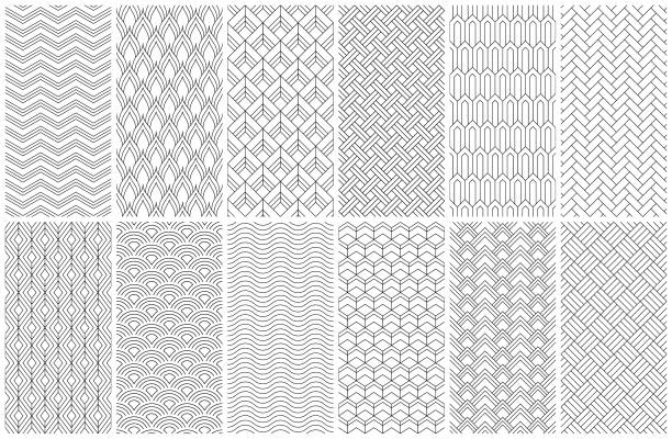 seamless geometric patterns - home decoration stock illustrations