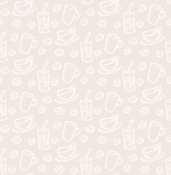 seamless pattern - coffee stock illustrations