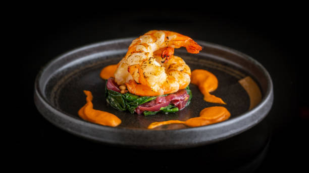 seared king prawn - food stock pictures, royalty-free photos & images