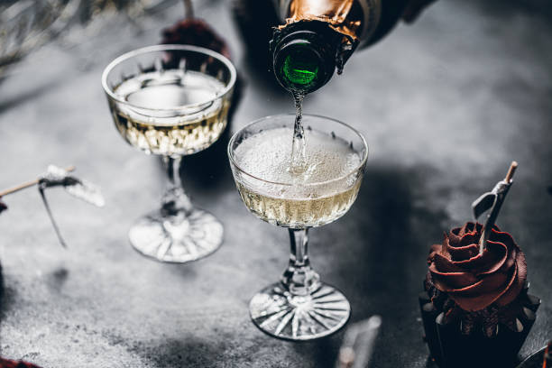serving drinks for new years party - food stock pictures, royalty-free photos & images