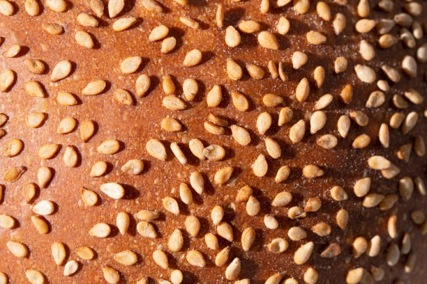 sesame seed bun macrophotography - food stock pictures, royalty-free photos & images