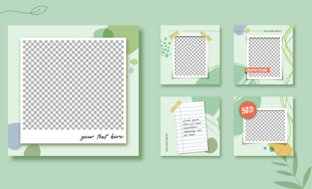 set of instagram stories and post frame templates. social media template banner fashion sale promotion. social media square post frame sale poster - fashion stock illustrations