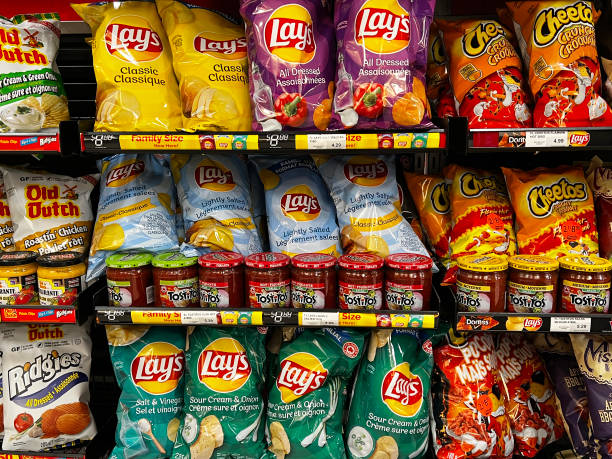 Shortage of Lay's and Doritos potato chips in grocery stores in Toronto, Ontario, Canada on March 05, 2022. Frito-Lay Canada is reportedly...