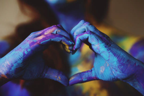 showing love - nails art stock pictures, royalty-free photos & images