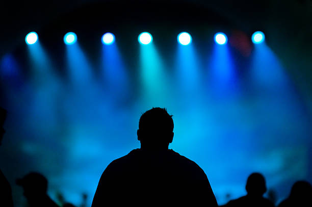 silhouette of man - concert stock pictures, royalty-free photos & images