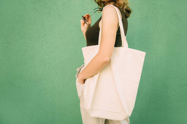 simple flax eco bag - fashion stock pictures, royalty-free photos & images