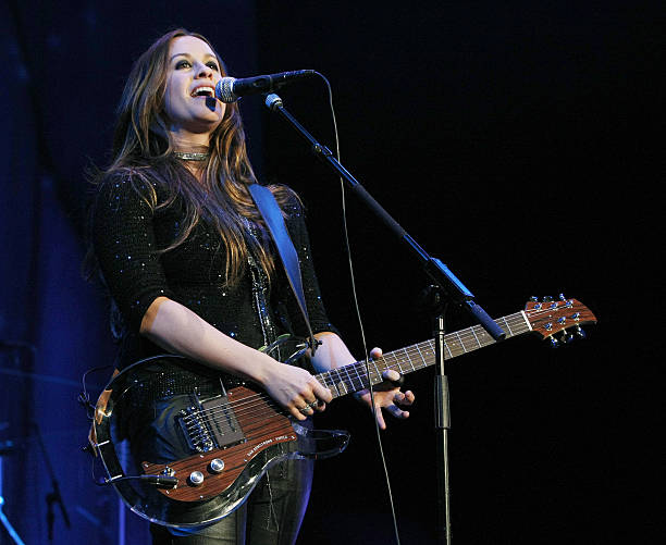 Singer and songwriter Alanis Morissette performs at the Staples Center on March 16, 2008 in Los Angeles, California.