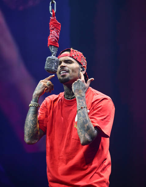Singer Chris Brown performs during Chris Brown In Concert at State Farm Arena on July 14, 2024 in Atlanta, Georgia.