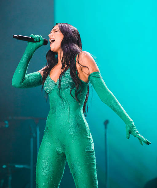 Singer Dua Lipa performs live on stage during the Future Nostalgia Tour at Distrito Anhembi on September 8, 2022 in Sao Paulo, Brazil.