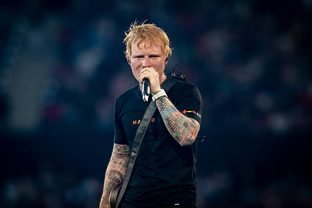 Singer Ed Sheeran during his concert at the Riyadh Air Metropolitano on May 30 in Madrid, Spain. Ed Sheeran has sold out his two concerts in Madrid,...