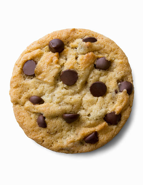 single chocolate chip cookie - food stock pictures, royalty-free photos & images
