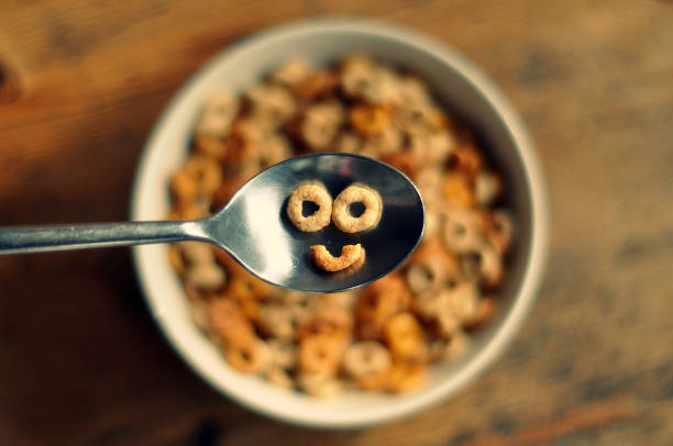 smiling cereal - food stock pictures, royalty-free photos & images