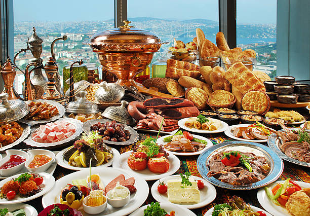 smorgasbord of traditional foods - food stock pictures, royalty-free photos & images