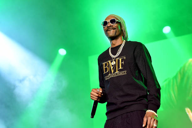 Snoop Dogg performs onstage during the BMF world premiere screening and concert at Cellairis Amphitheatre at Lakewood on September 23, 2021 in...