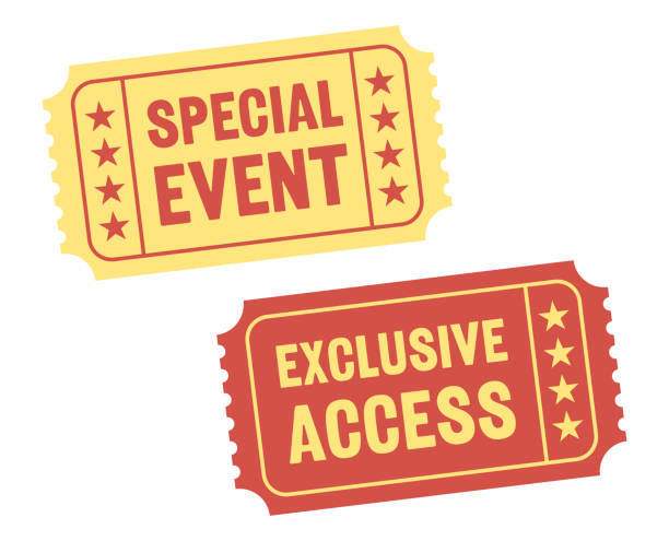 special event exclusive access red yellow tickets - concert stock illustrations