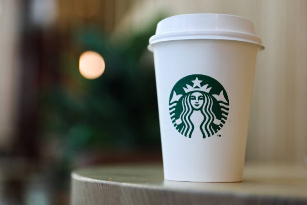 Starbucks Coffee cup is seen in this illustration photo taken at the cafe in Manama, Bahrain on March 5, 2024.
