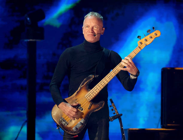 Sting performs onstage during the FIREAID Benefit Concert for California Fire Relief at Intuit Dome on January 30, 2025 in Inglewood, California.
