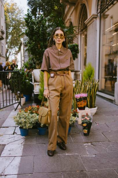 Street style as part of Milan Ready to Wear Fashion Week on September 21, 2024 in Milan, Italy.