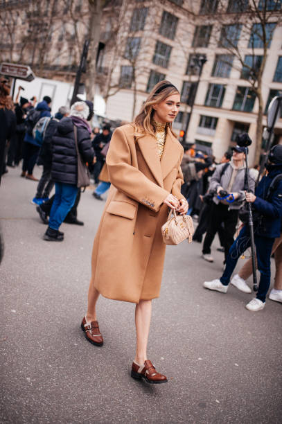 Street style at Paris RTW Fashion Week on March 5, 2024 in Paris, France.