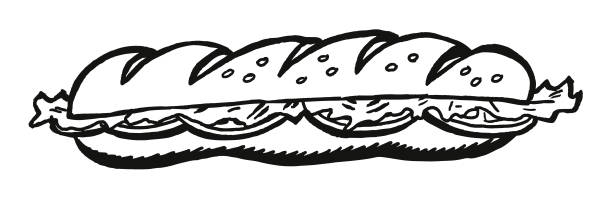 submarine sandwich - junk food stock illustrations