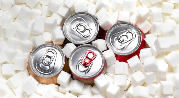 sugar rush fizzy drinks - junk food stockfoto's en -beelden