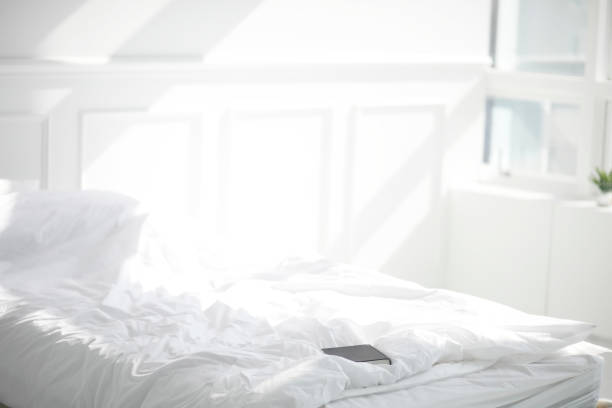 sunlight shining in bedroom - home decoration stock pictures, royalty-free photos & images