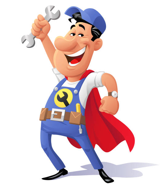 super-mechanic - home decoration stock illustrations