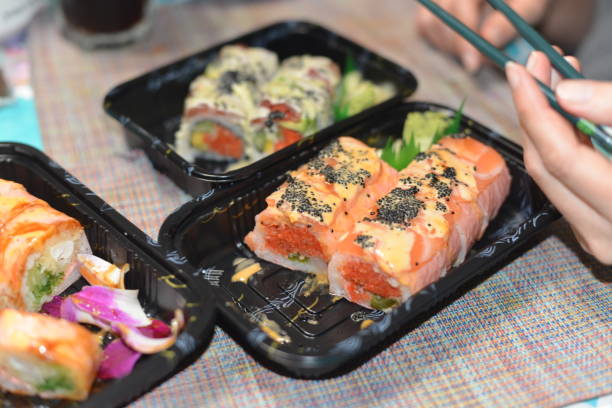 sushi meal - junk food stock pictures, royalty-free photos & images