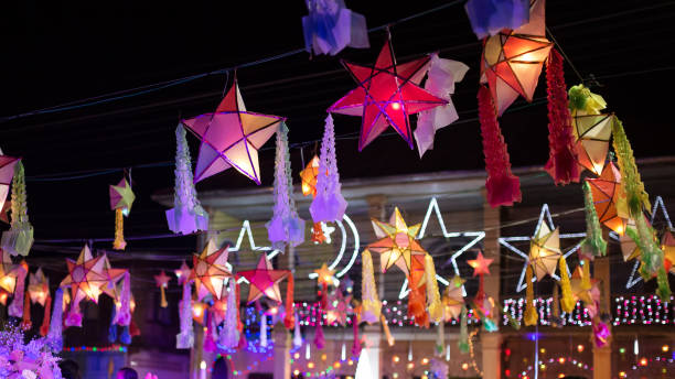 symbols for celebrating christmas of the christians in sakon nakhon,thailand. - concert stock pictures, royalty-free photos & images