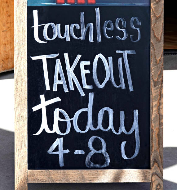 take-out food sign - colorado - junk food stock pictures, royalty-free photos & images