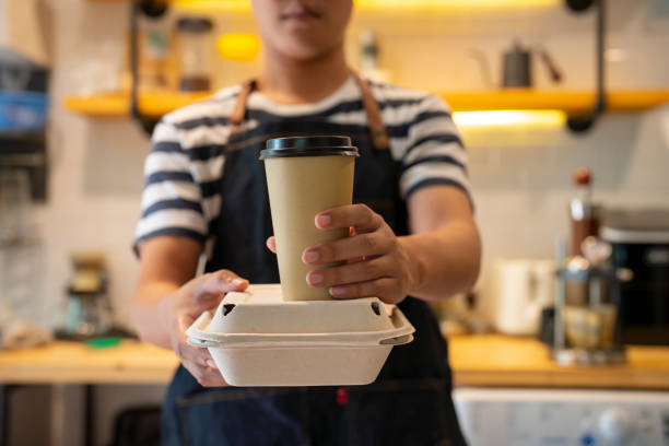 takeaway food and hot coffee. - junk food stock pictures, royalty-free photos & images
