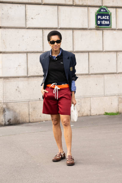 Tamu Mcpherson wears all Miu Miu outside the Miu Miu show during the Womenswear Fall/Winter 2024/2025 as part of Paris Fashion Week on March 05, 2024...