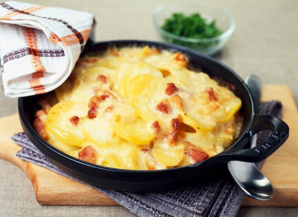 tartiflette - junk food stock pictures, royalty-free photos & images