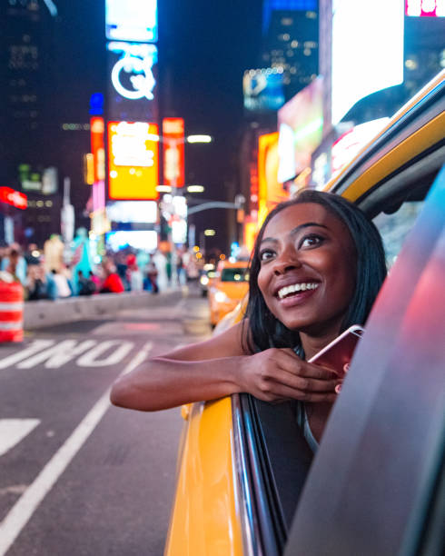 taxi ride in new york city - travel stock pictures, royalty-free photos & images
