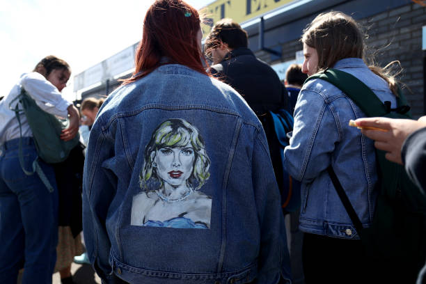 Taylor Swift fans queue outside Murrayfield stadium ahead of tomorrow nights concert on June 06, 2024 in Edinburgh, Scotland. Taylor Swift's Eras...