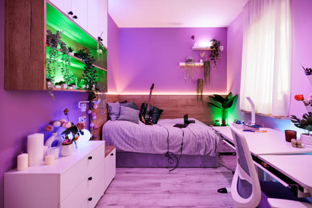 teenage girl's room - home decoration stock pictures, royalty-free photos & images